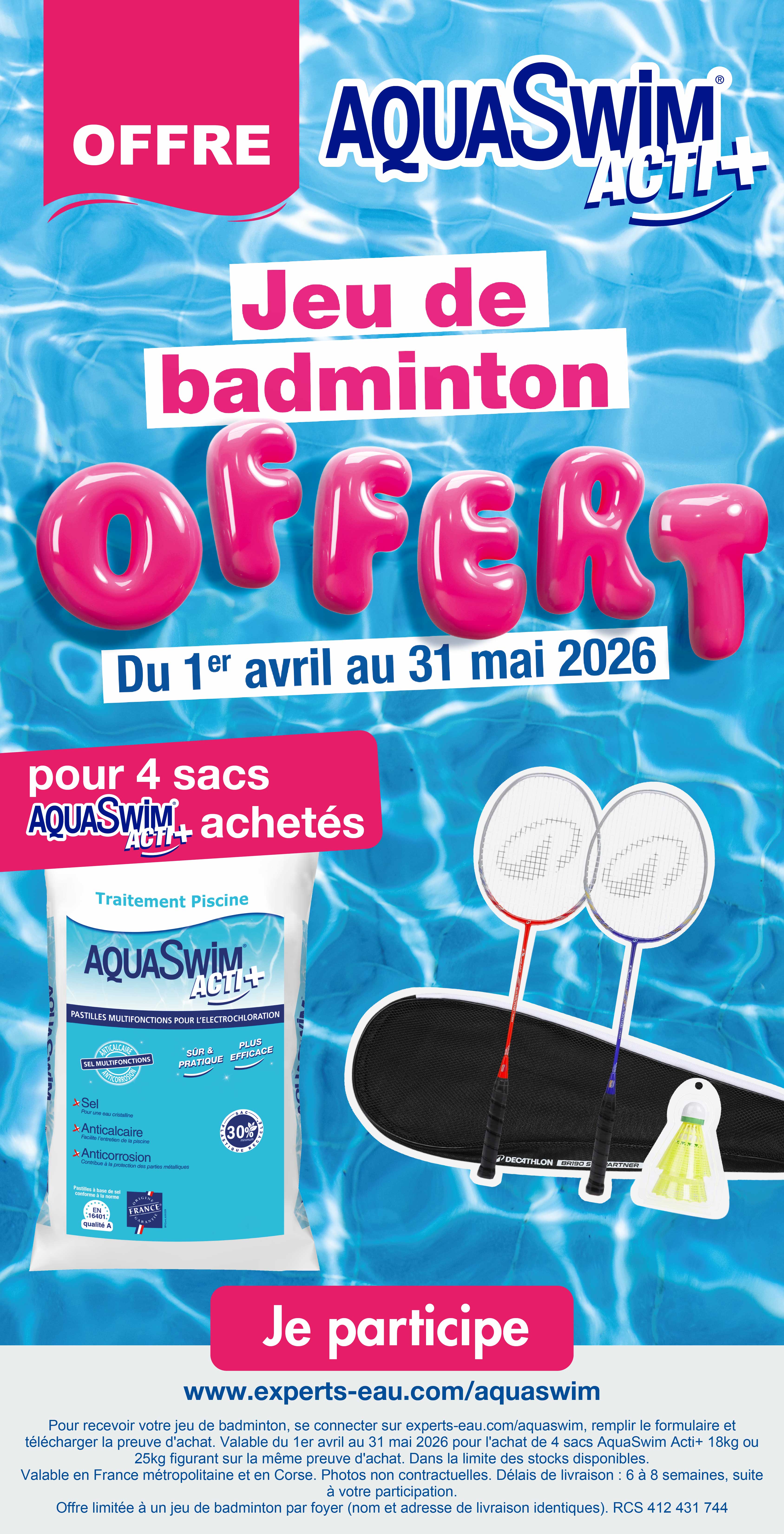 Jeu concours AquaSwin Actif + 2026